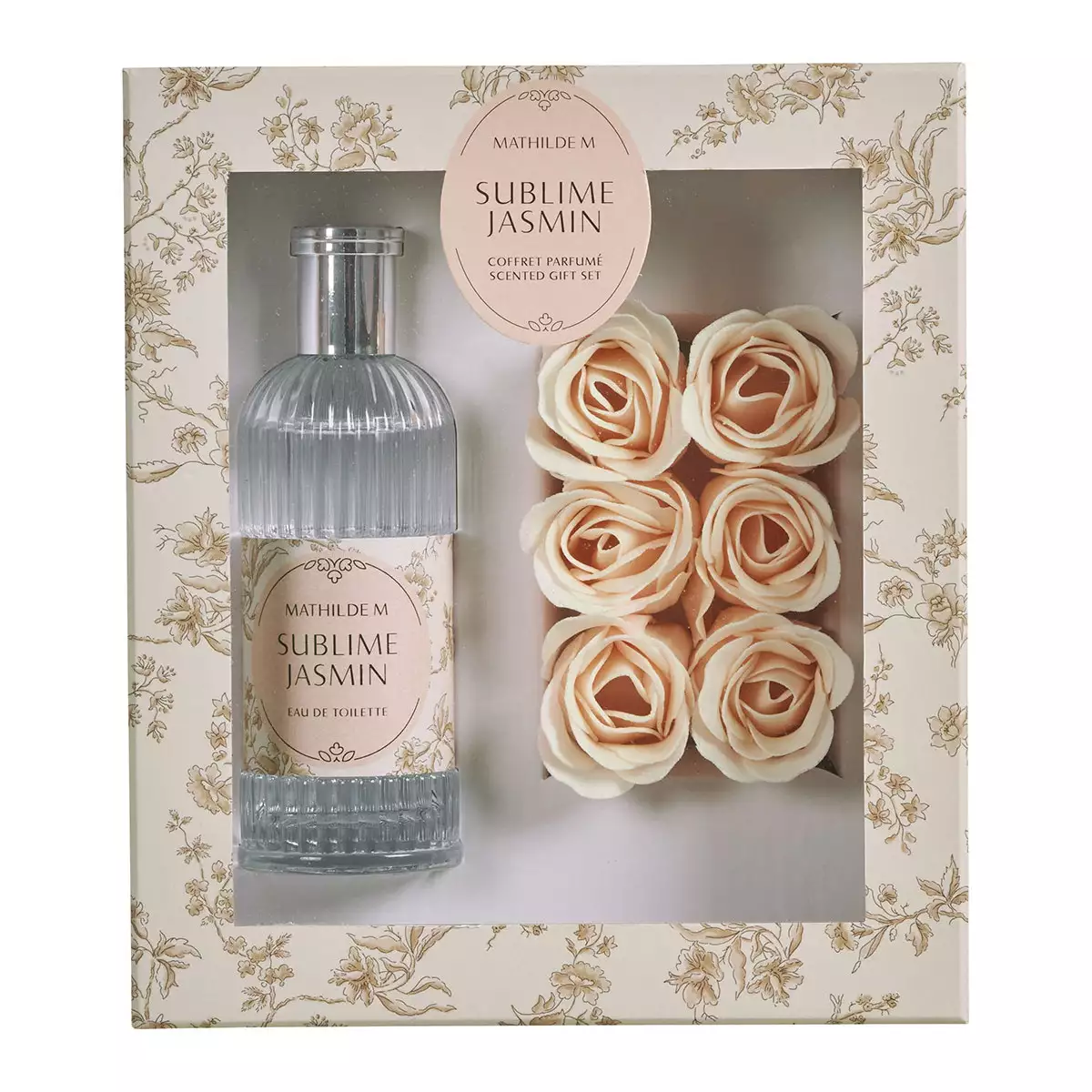 Coffret eau de toilette 100 ml et roses de savon parfumées - Fleur de Mandarine