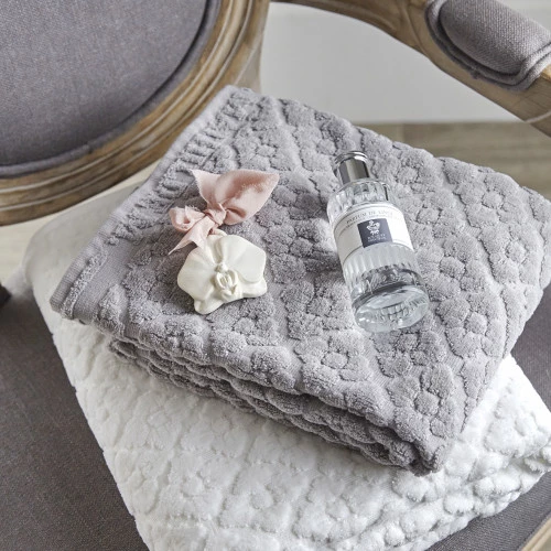 Serviette de bain Douceur Florale gris