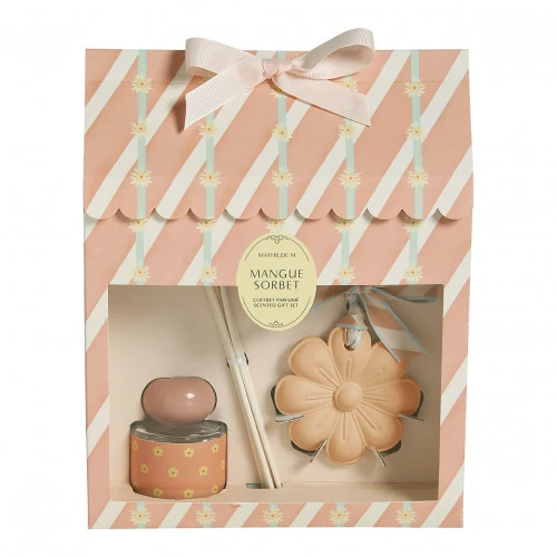 Coffret diffuseur de parfum 40 ml et décor Mangue Sorbet