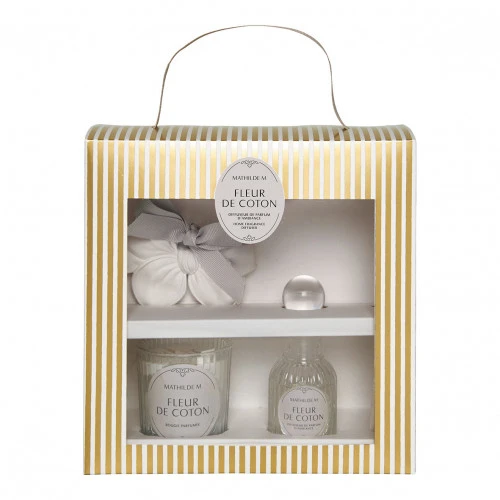Coffret découverte diffuseur bougie et décor parfumé Les Intemporelles - Fleur de Coton