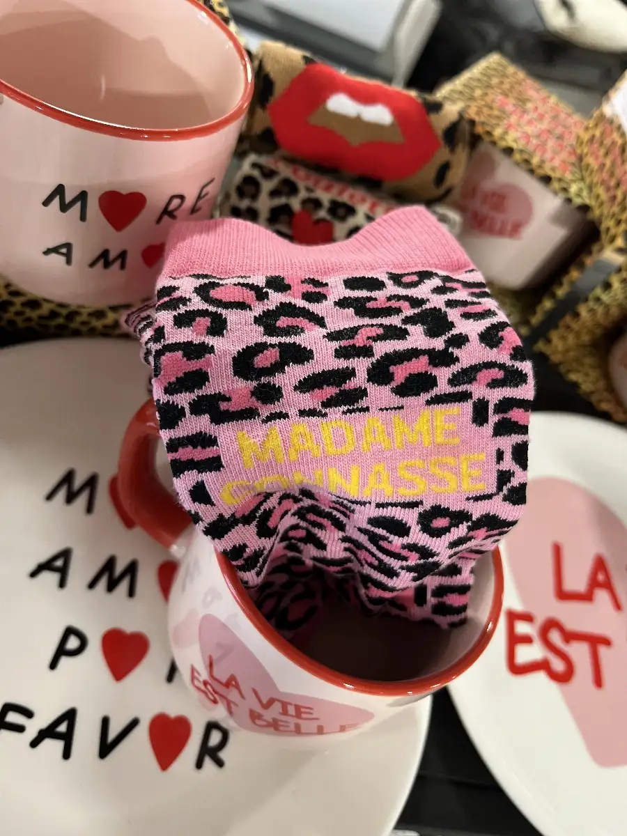 Chaussettes léopard rose connasse