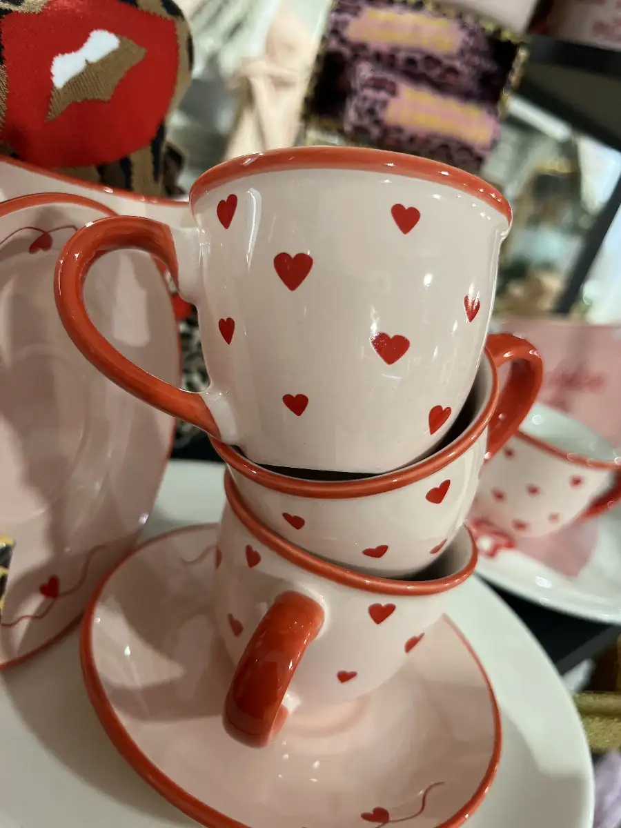 Tasses à cafe x6 cœur