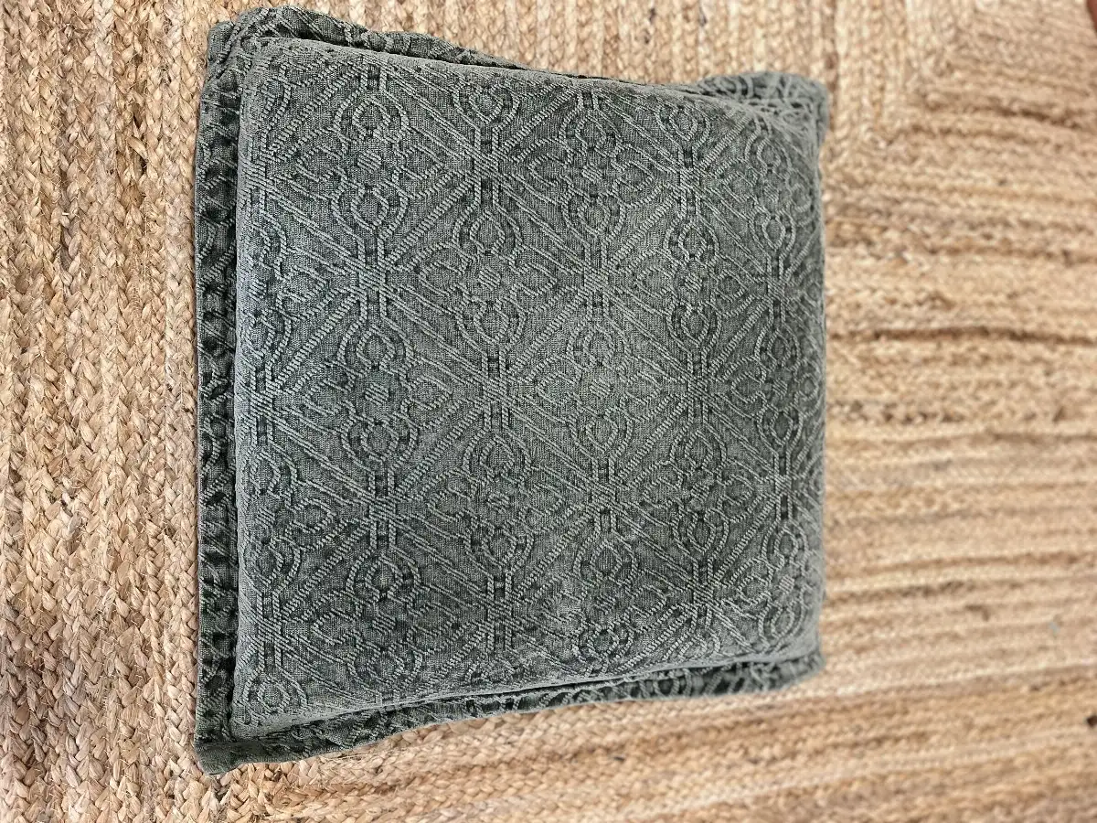 Housse de coussin kaki