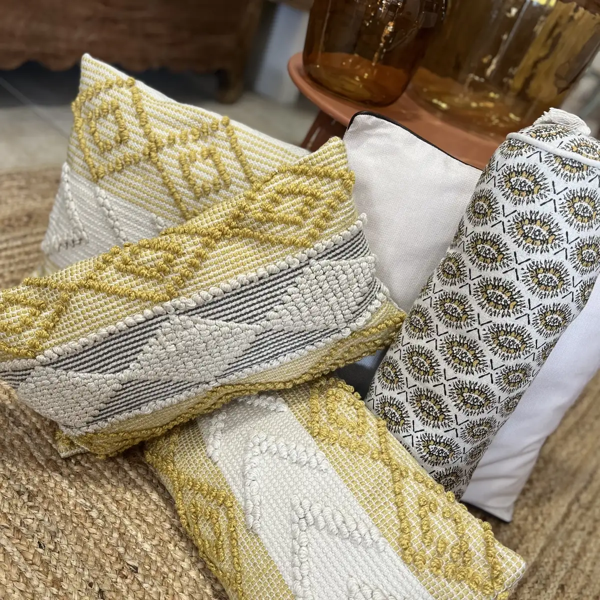 Housse de coussin tufte