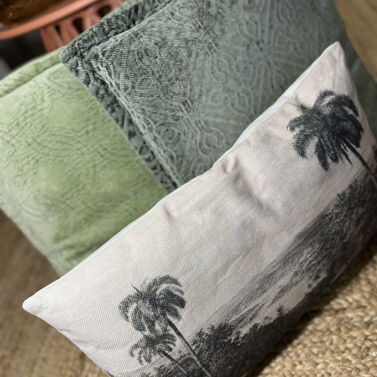 Housse de coussin palmier