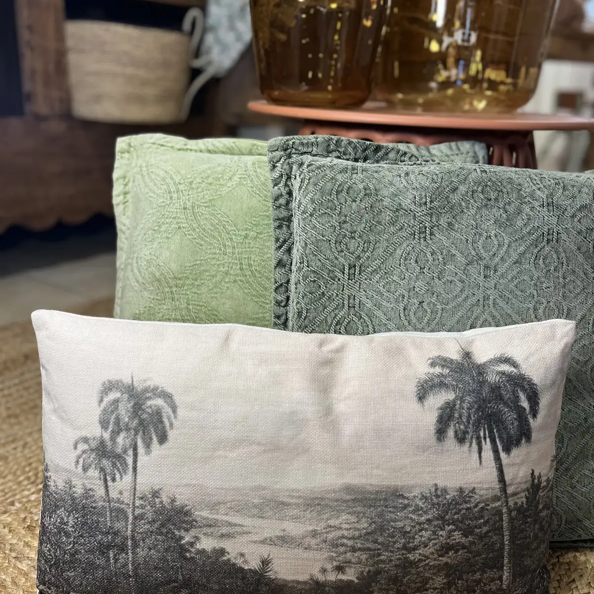 Housse de coussin palmier
