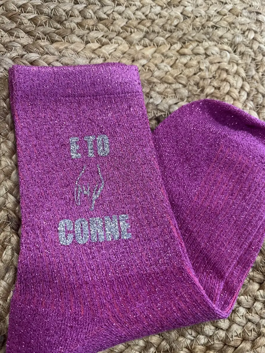 Chaussette « E To Corne » Rose