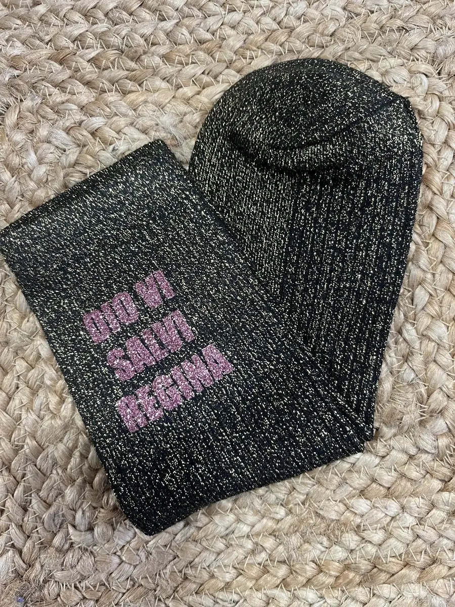 Chaussette « Dio Vi Salvi Regina » Or