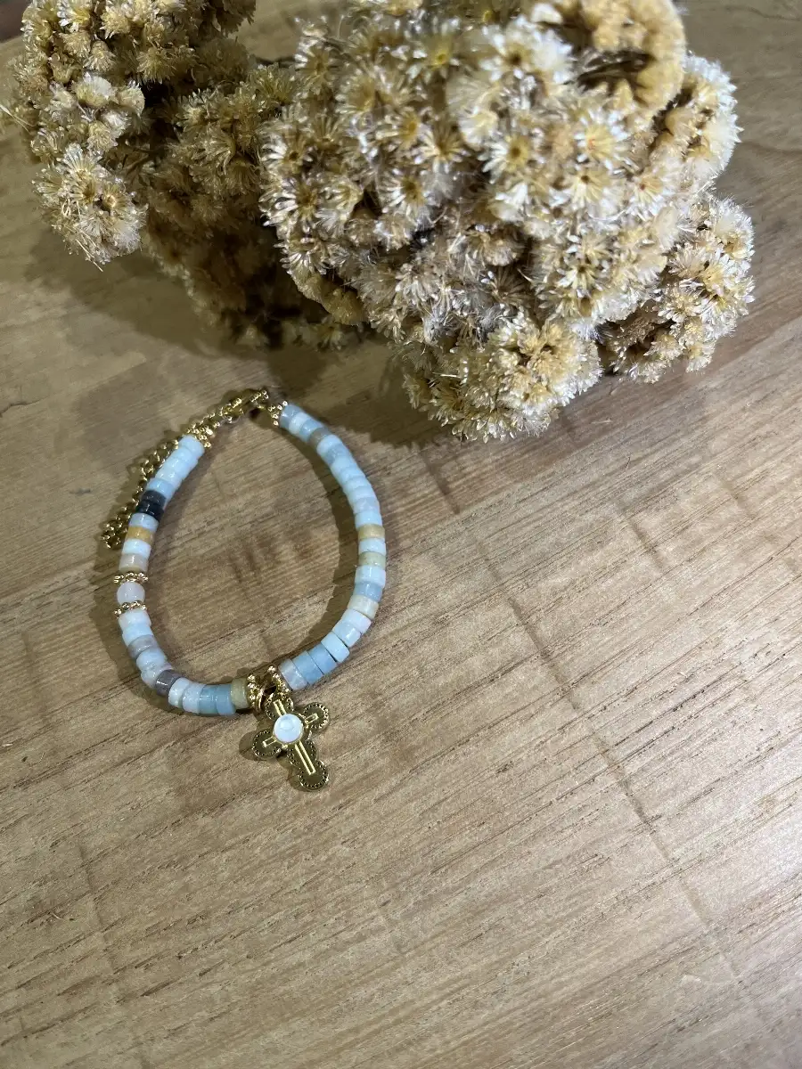 Bracelet Amazonite Croix