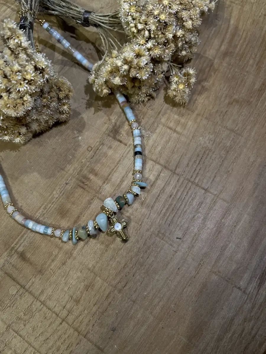 Collier Amazonite croix