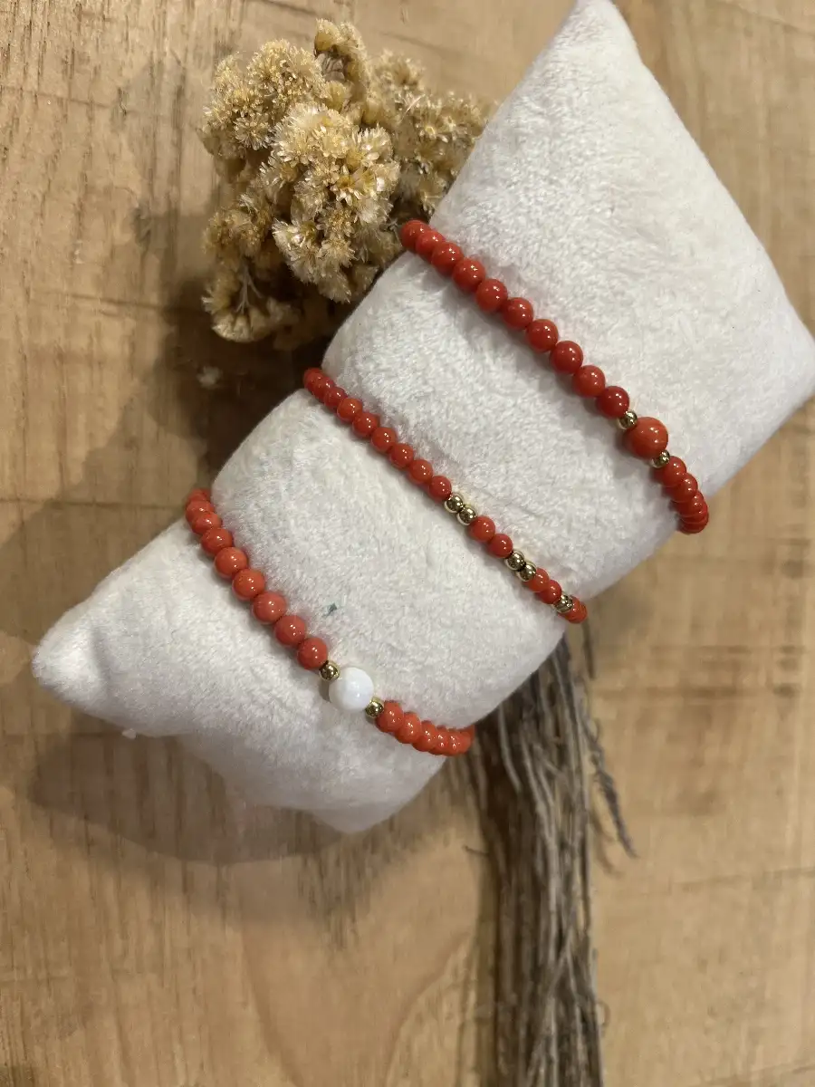Bracelet Perles de Corail et Nacre