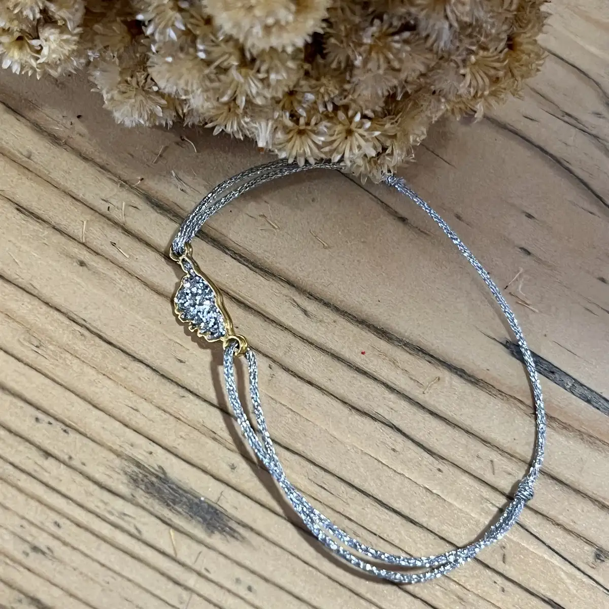 Bracelet Cordon Lurex argent Corse