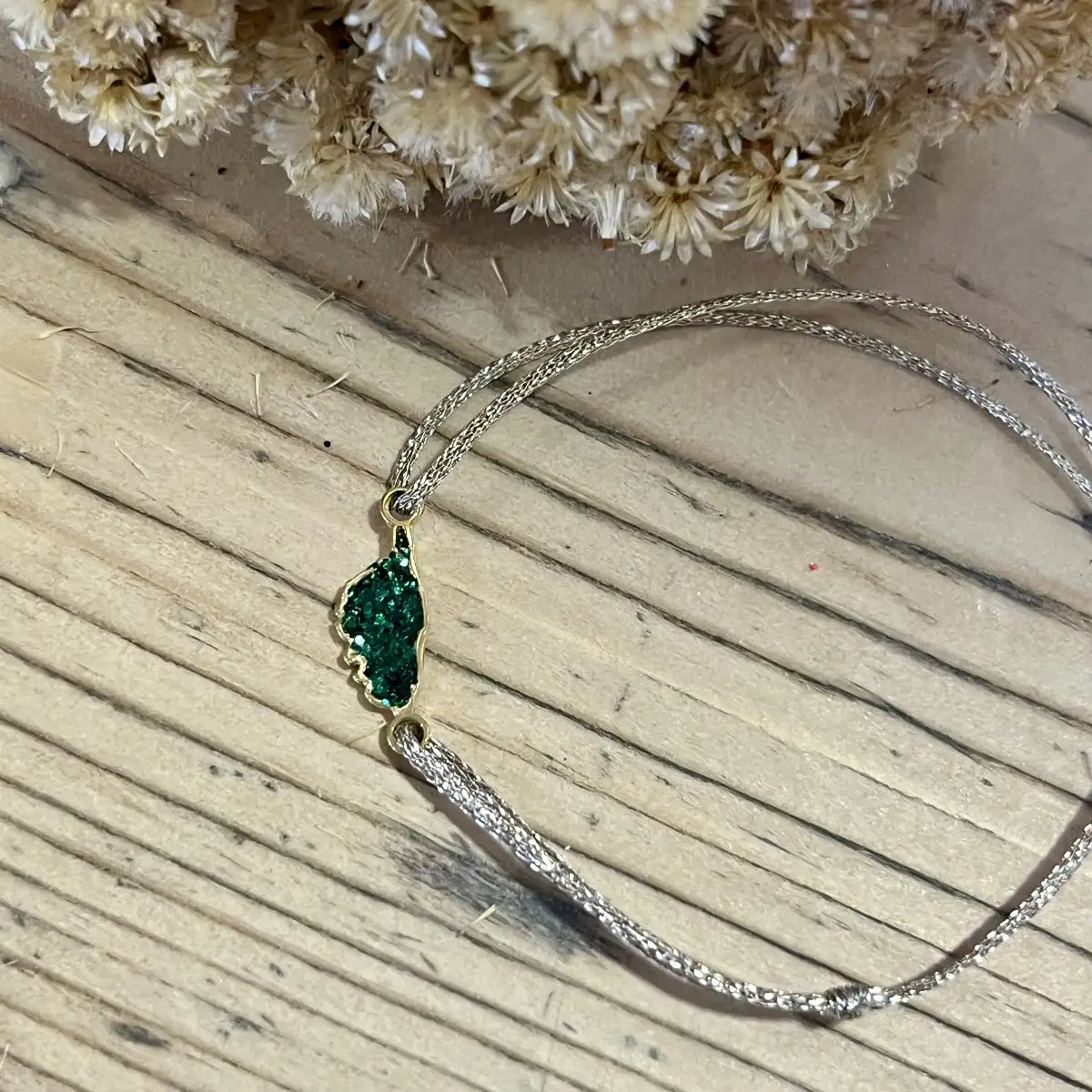 Bracelet Cordon Lurex  doré Corse Vert