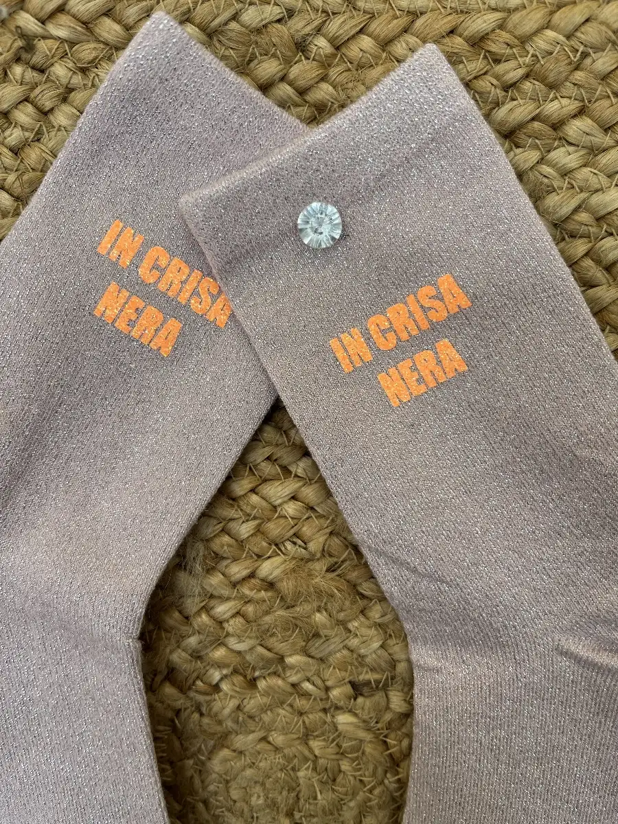 Chaussettes rose paillettes argent IN CRISA NERA orange