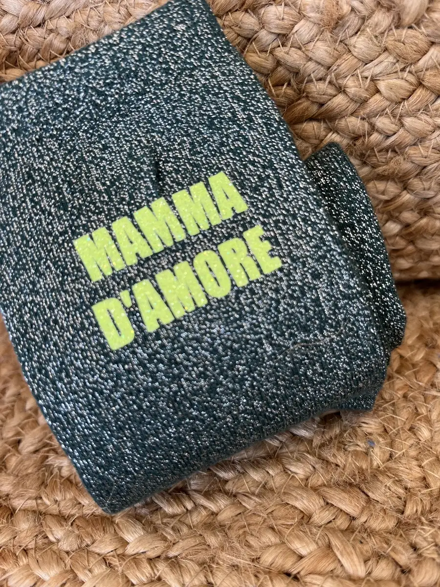 Chaussettes kaki paillettes argentées MAMMA D’AMORE jaune