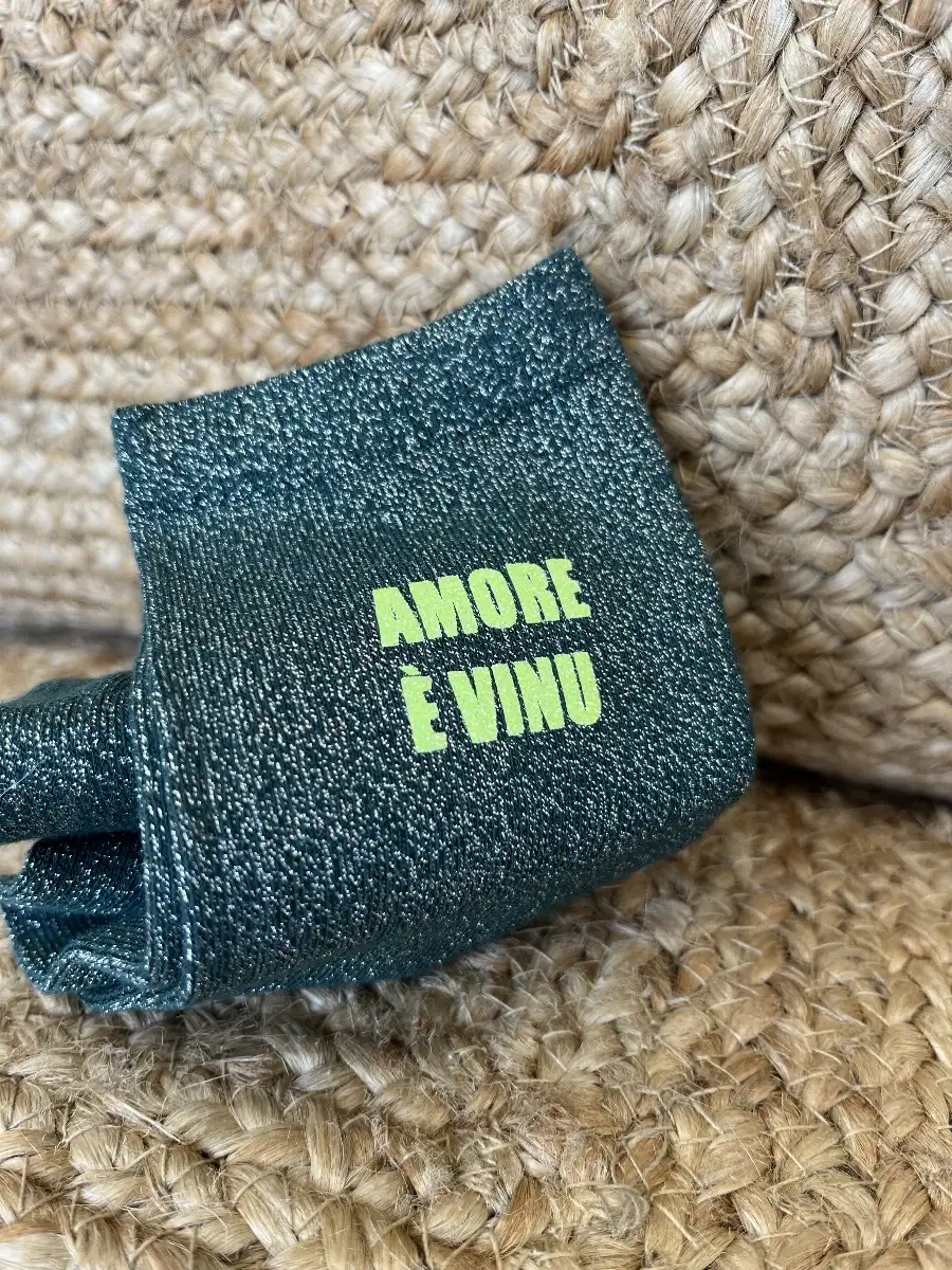 Chaussettes kaki paillettes argentées AMORE È VINU Jaune
