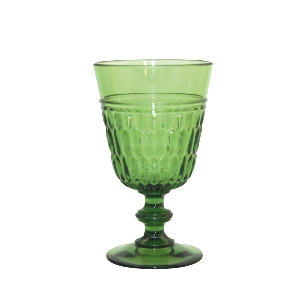 Lot de 6 verres à vin de couleur verte en acrylique