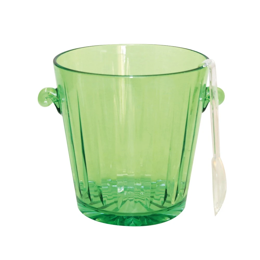 Seau à glaçons vert avec pince transparente