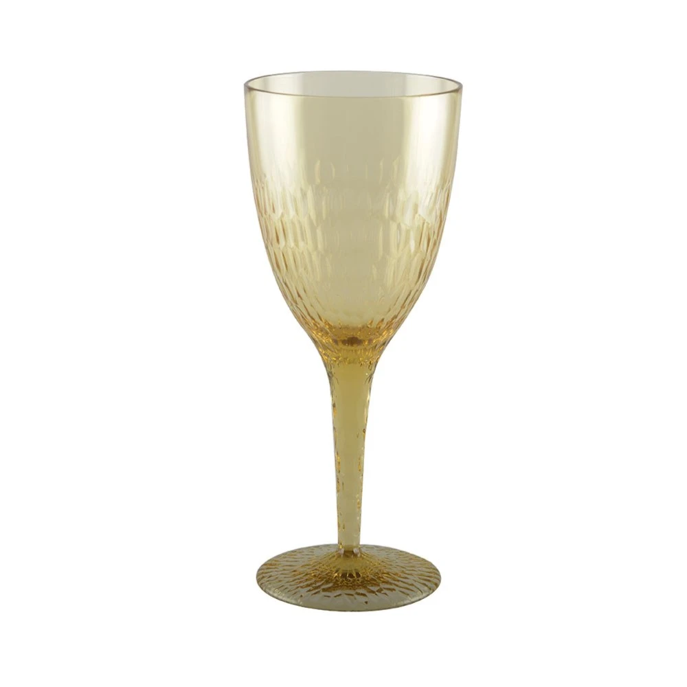 Lot de 6 verres à vin jaune acrylique