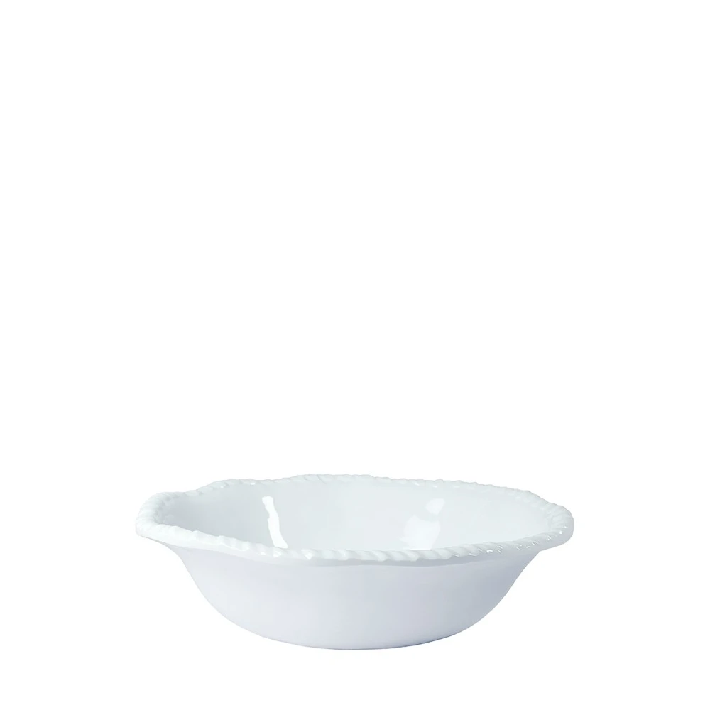 Assiette creuse en mélamine blanche avec bord corde