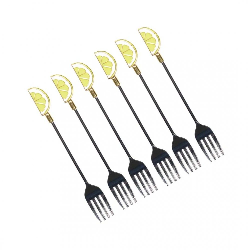 Lot de 6 fourchettes à dessert citron