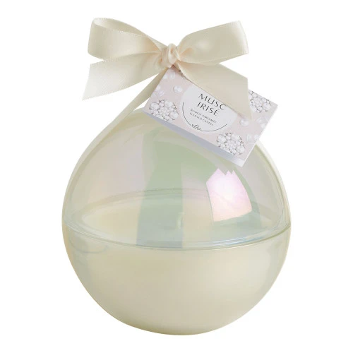 Bougie parfumée Boule de Noël Fête Nacrée 210 g - Musc Irisé