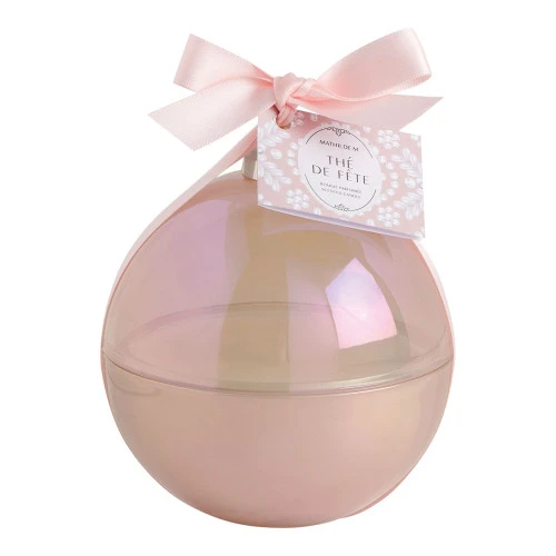 Bougie parfumée Boule de Noël Fête Nacrée 210 g - Thé de Fête