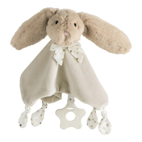 Toudoux Lapin beige avec anneau de dentition