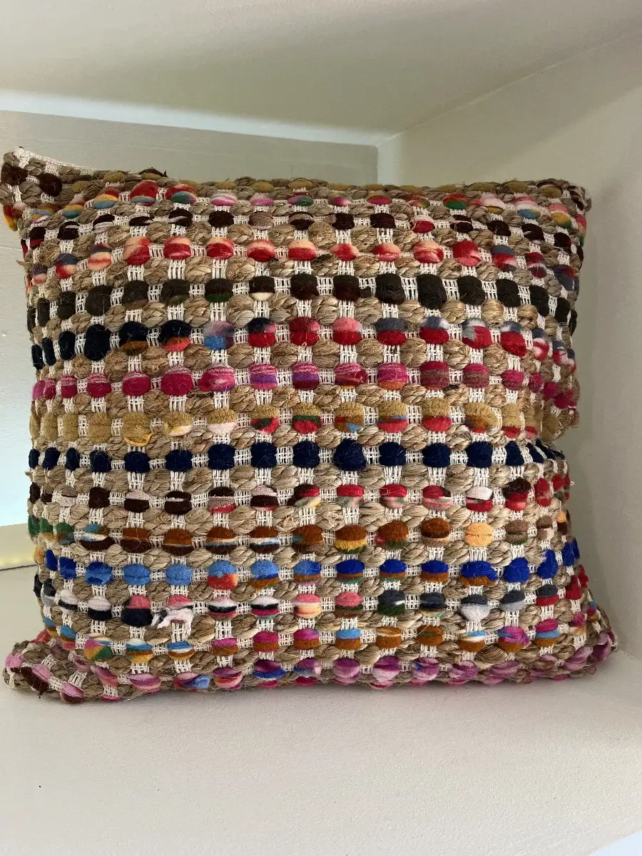 Coussin multico jute HOLI