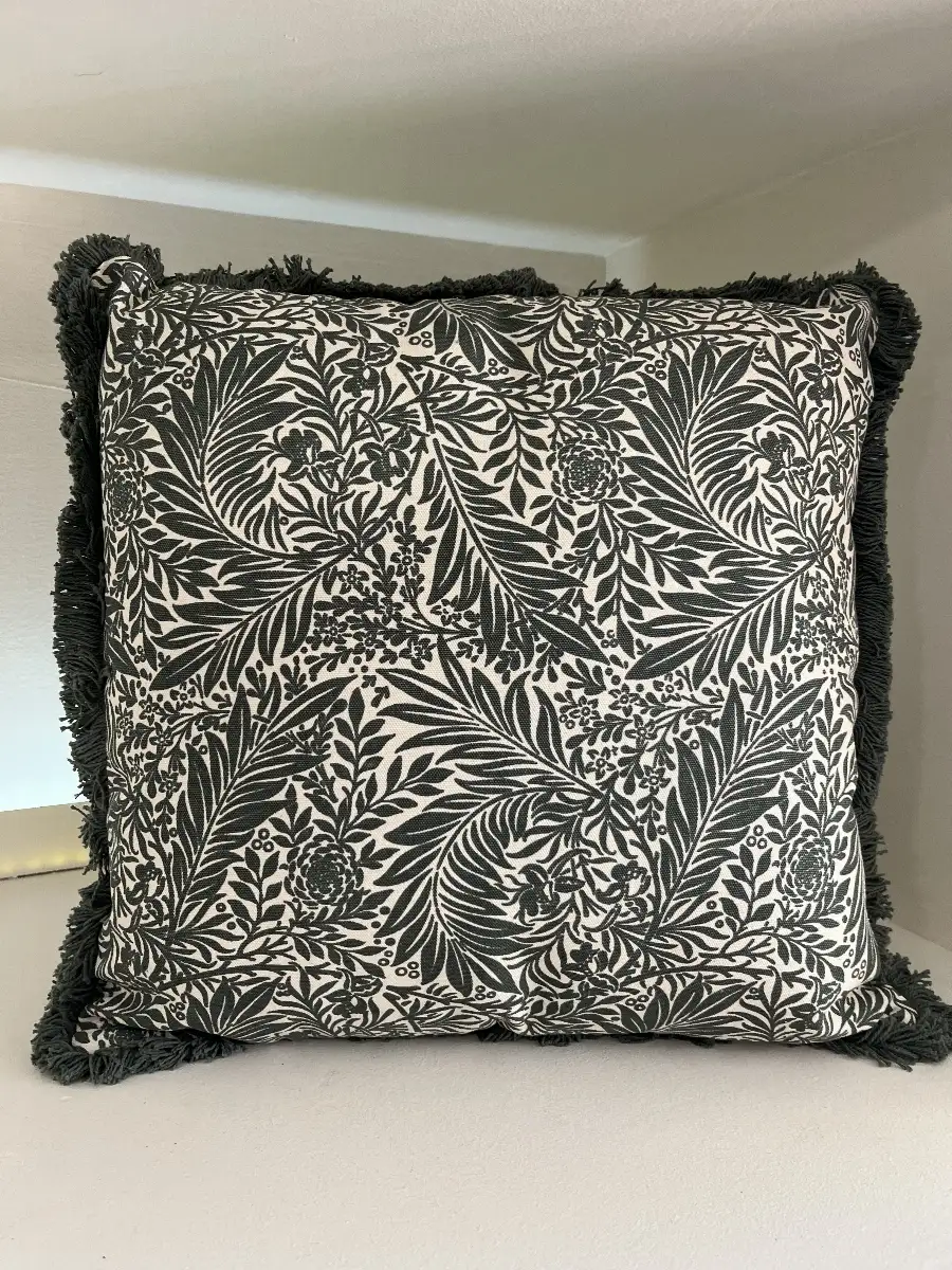 Coussin frangé PALMYRE kaki