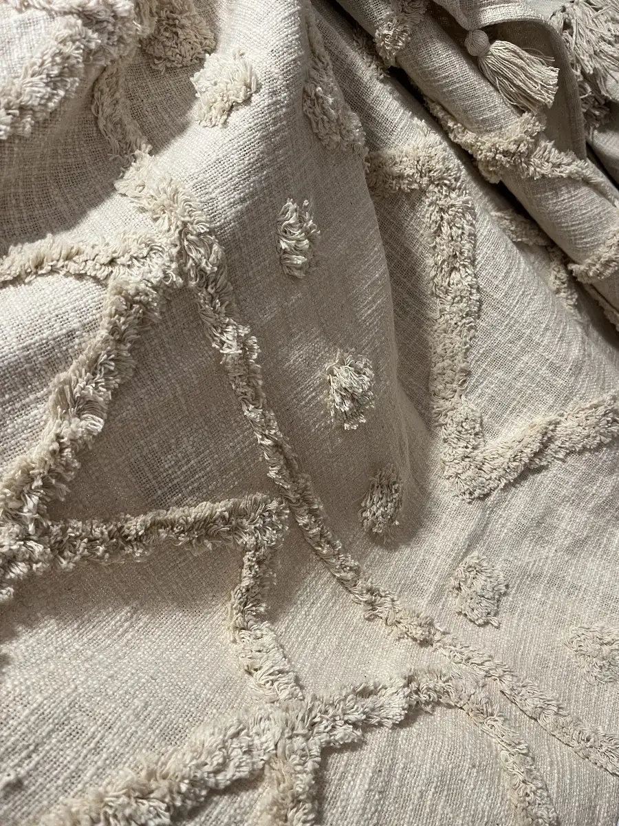 Plaid nature frangé