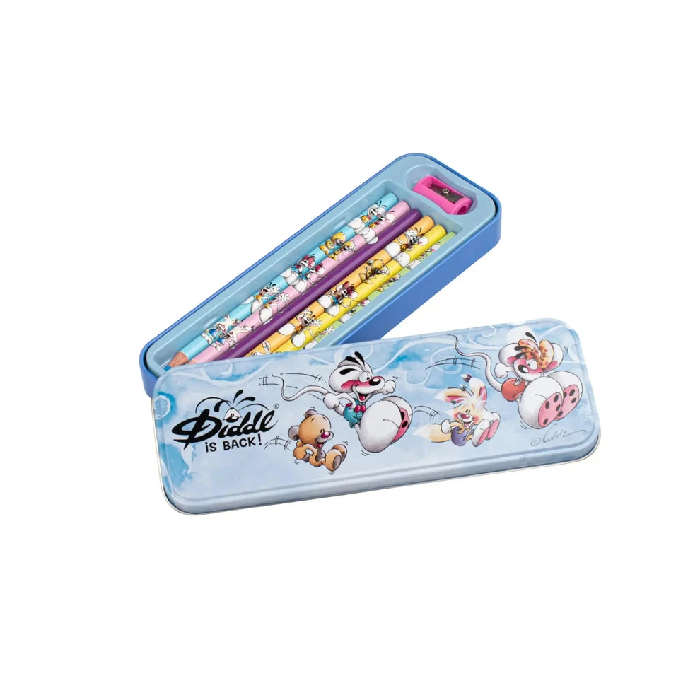 Plumier 6 crayons de couleur + taille-crayons Diddl