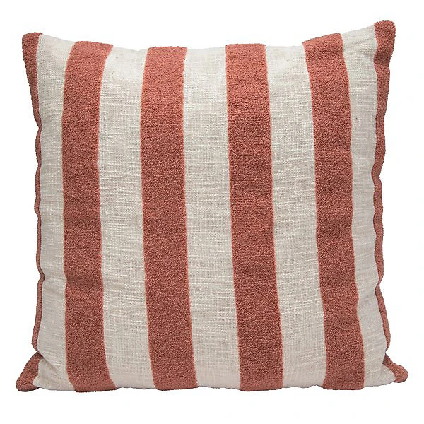 Housse de coussin rayé terracotta