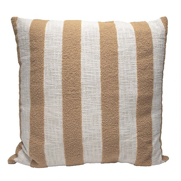 Housse de coussin rayé beige