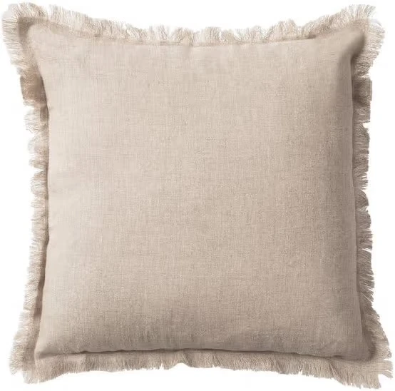 Housse Lin Bord éffilé (Naturel, 45x45)