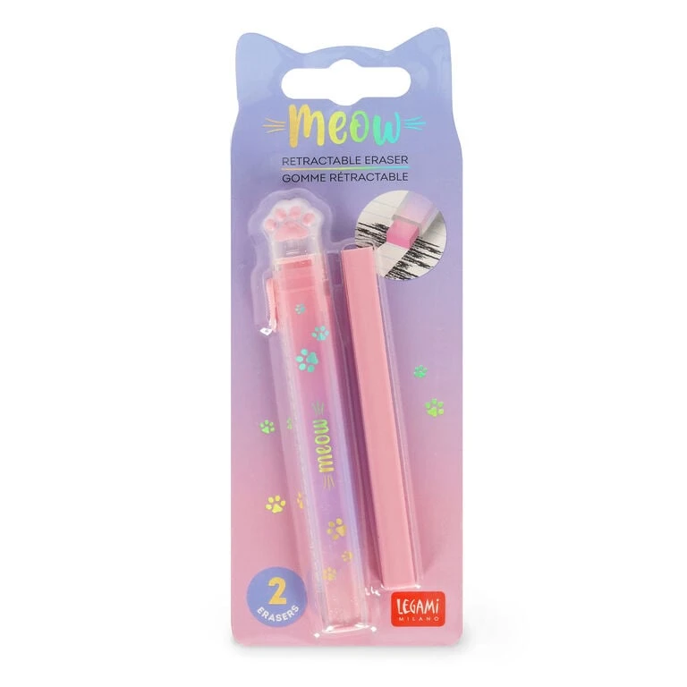 Gomme Rétractable avec Recharge - Meow