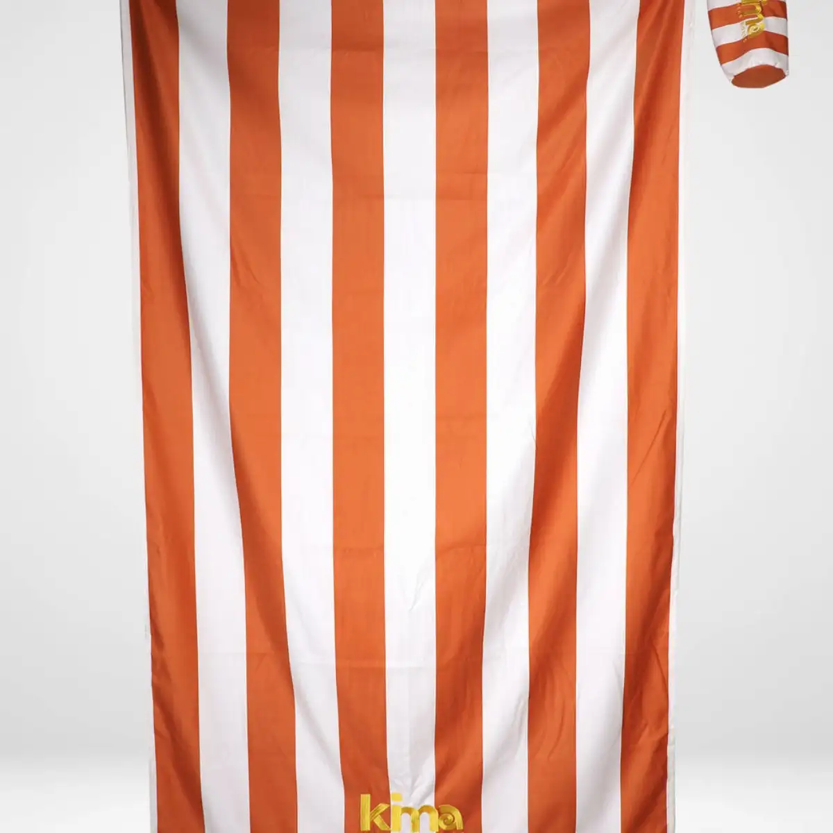 Serviette de plage XXL en microfibres - Rayures Terracotta