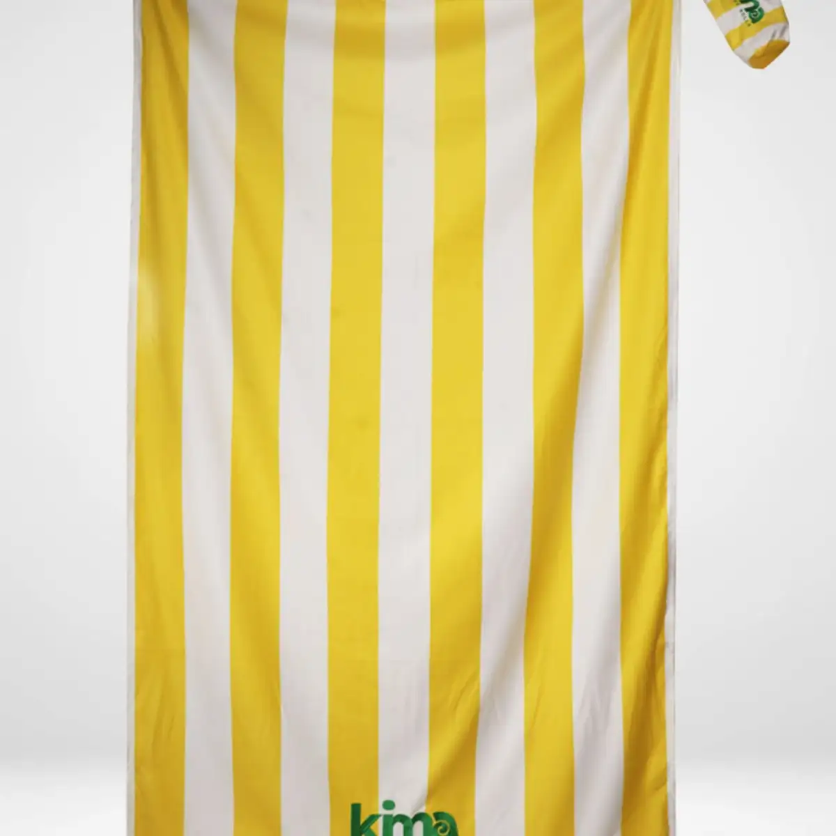 Serviette de plage XXL en microfibres - Rayures Jaune