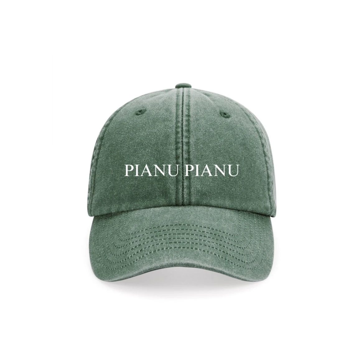 CASQUETTE vert  BRODEE PIANU PIANU