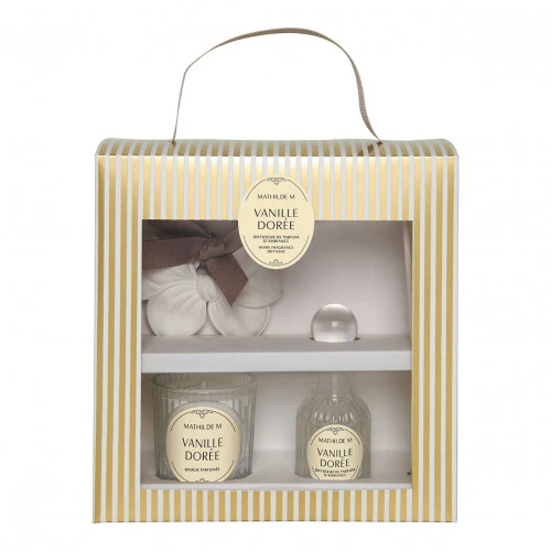 Coffret découverte diffuseur bougie et décor parfumé Les Intemporelles - Vanille Dorée