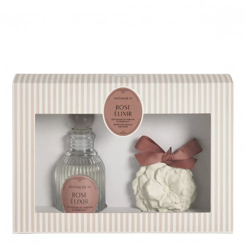 Coffret diffuseur de parfum 90 ml et décor parfumé Les Intemporelles - Rose Élixir