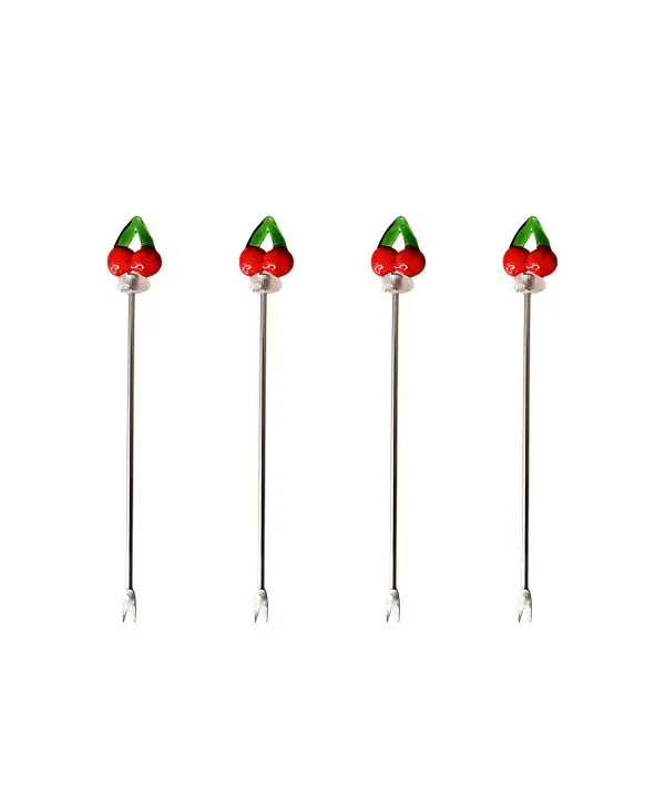 Piques apéritif cerise - lot de 4