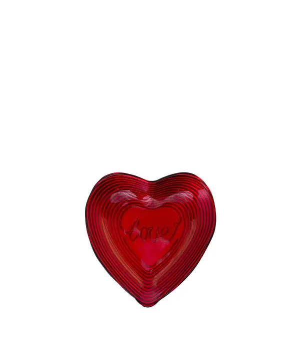 Coupelle coeur rouge 14x13x2cm