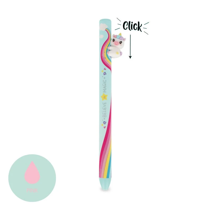 Stylo à bille rétractable Licorne « Crois en la magie » - Câlins gratuits