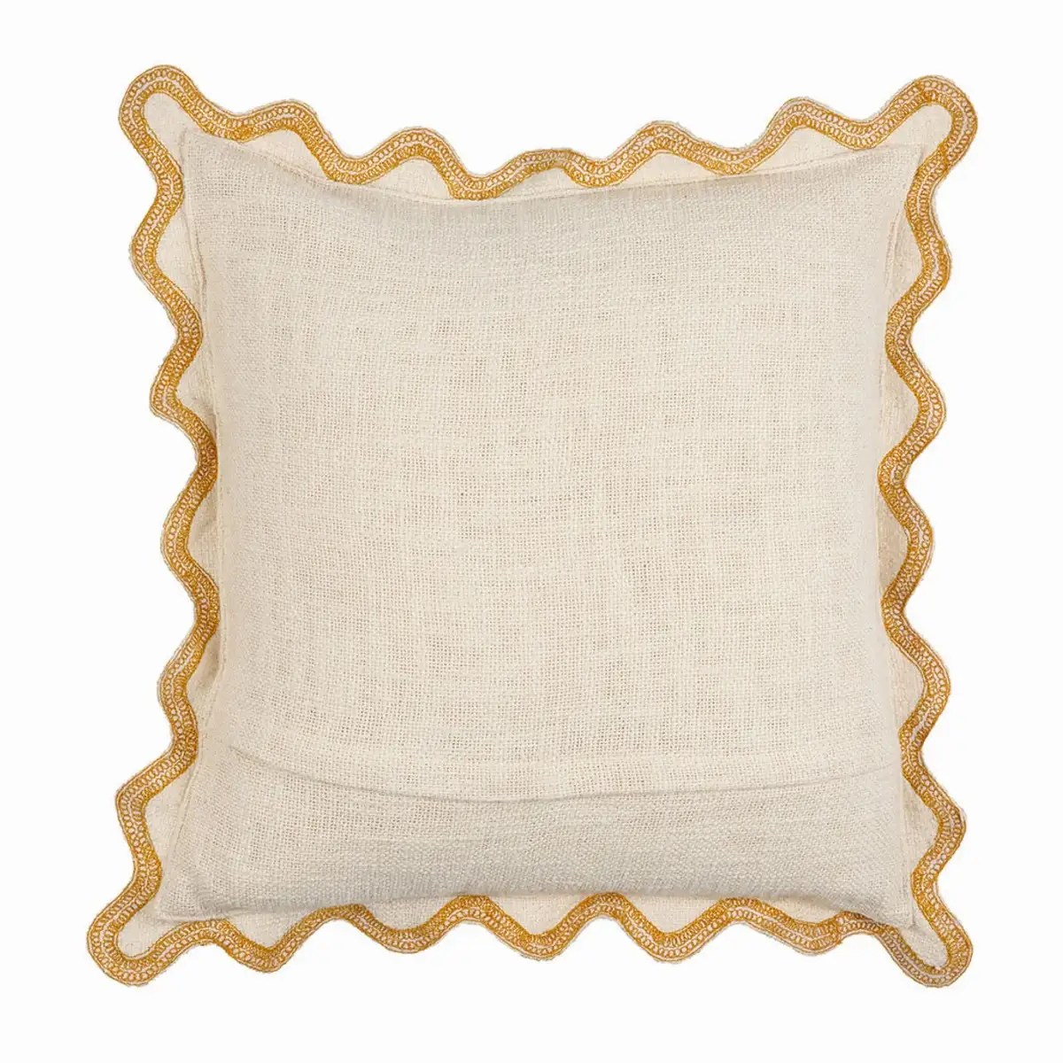 Housse Coussin "Amore mio" en coton moutarde et écru 45x45cm