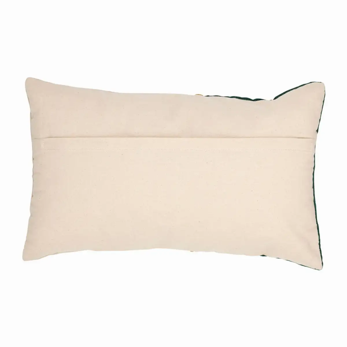 Housse de coussin en coton emeraude et beige 50x30cm