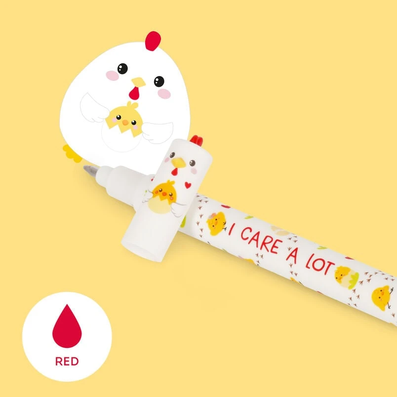 Stylo Effaçable poule  «I Care a Lot» - Erasable Pen