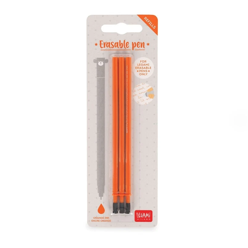 Set de 3 Recharges pour Stylo Effaçable - Encre orange - Erasable Pen
