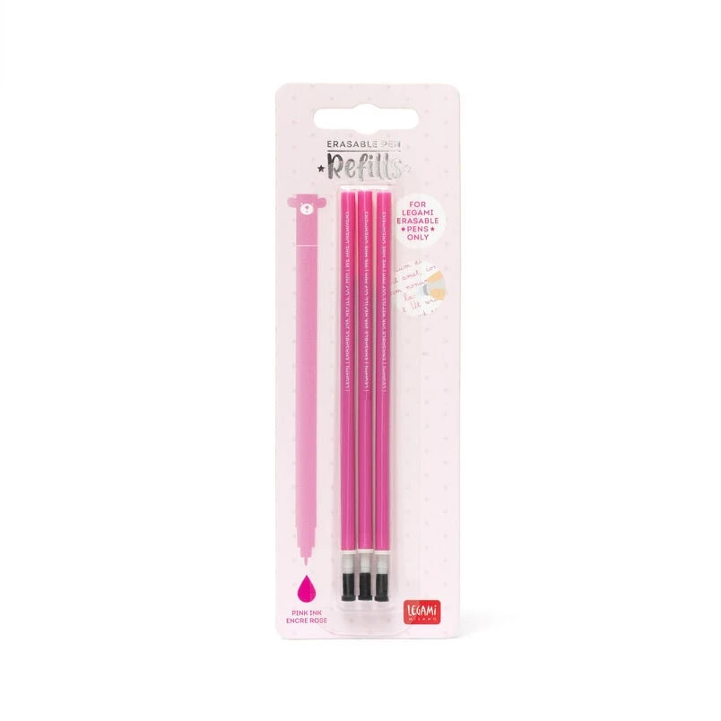 Set de 3 Recharges pour Stylo Effaçable - Encre rose - Erasable Pen