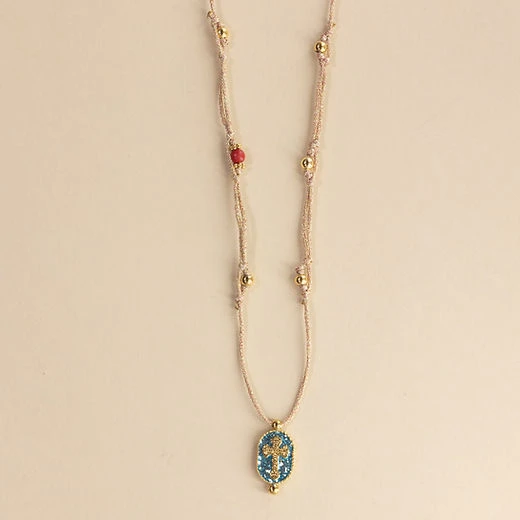 Collier Nonza Croix Turquoise